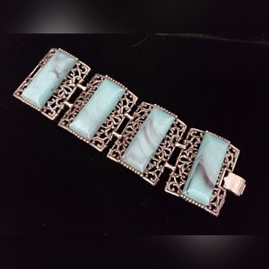 Selro Selini Aqua Marbled Panel Bracelet Brutalist